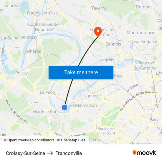 Croissy-Sur-Seine to Franconville map