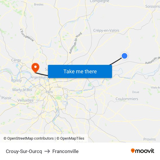 Crouy-Sur-Ourcq to Franconville map