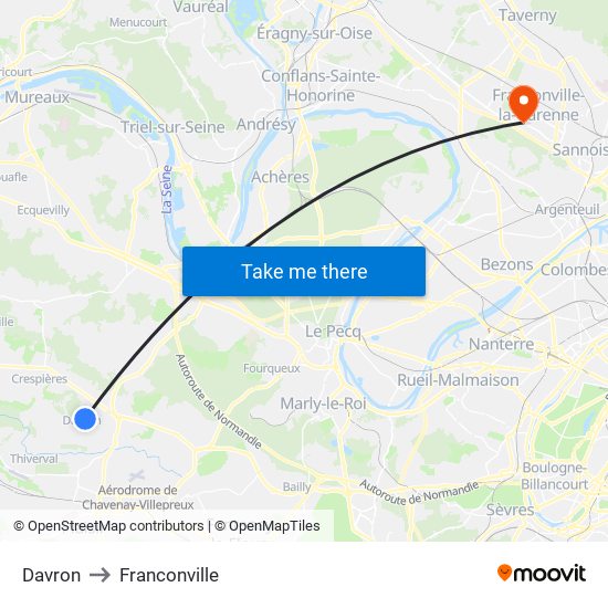 Davron to Franconville map