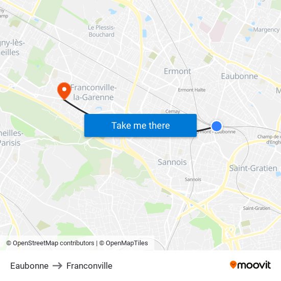 Eaubonne to Franconville map