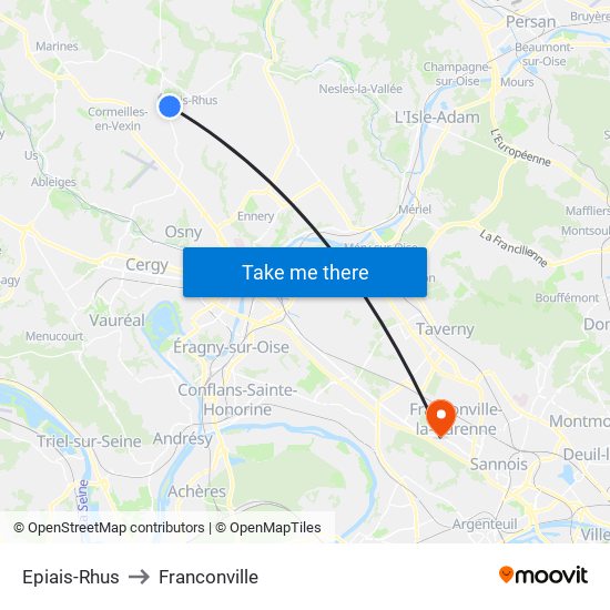 Epiais-Rhus to Franconville map