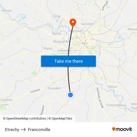 Etrechy to Franconville map