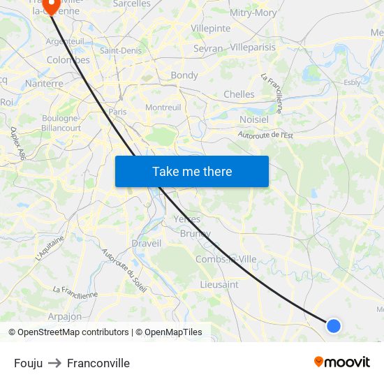 Fouju to Franconville map