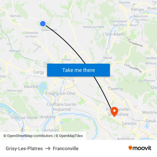 Grisy-Les-Platres to Franconville map