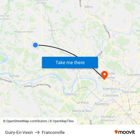 Guiry-En-Vexin to Franconville map