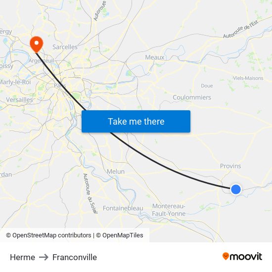 Herme to Franconville map