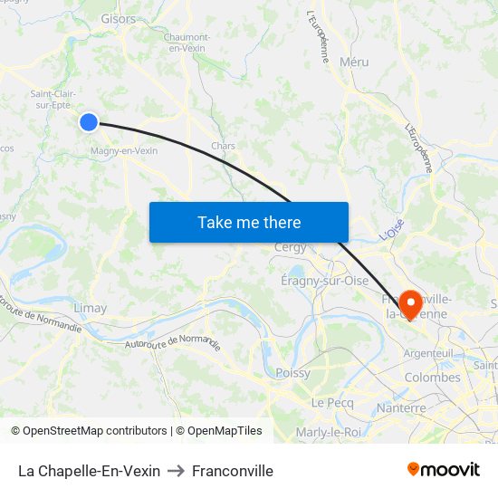 La Chapelle-En-Vexin to Franconville map