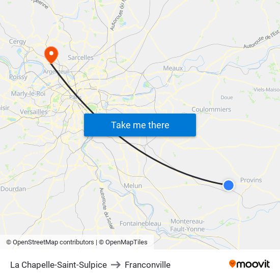 La Chapelle-Saint-Sulpice to Franconville map