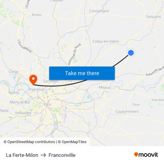 La Ferte-Milon to Franconville map