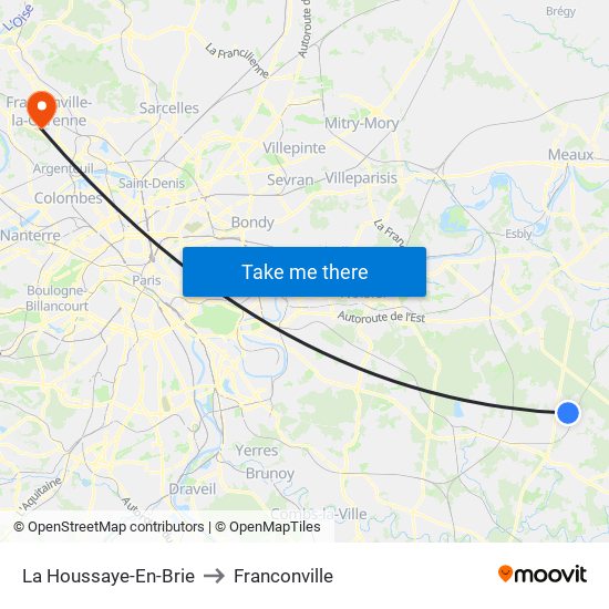 La Houssaye-En-Brie to Franconville map