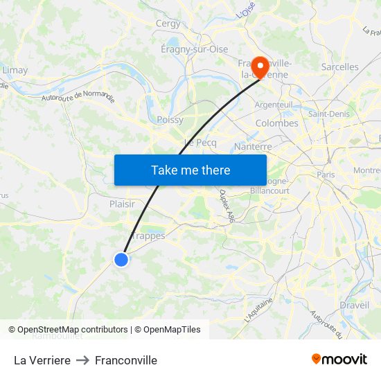 La Verriere to Franconville map