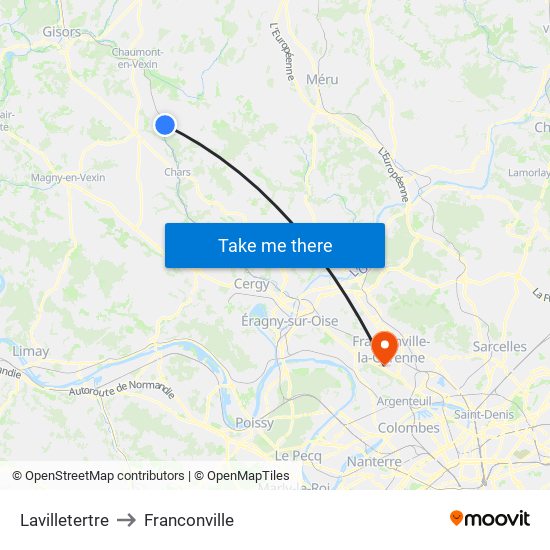 Lavilletertre to Franconville map