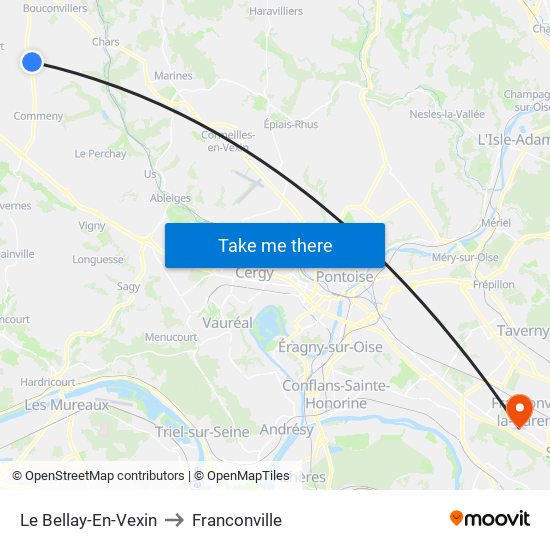 Le Bellay-En-Vexin to Franconville map