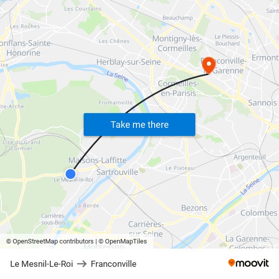 Le Mesnil-Le-Roi to Franconville map