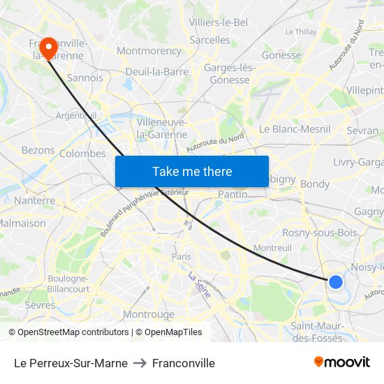 Le Perreux-Sur-Marne to Franconville map