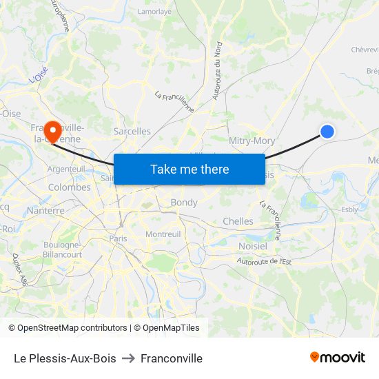 Le Plessis-Aux-Bois to Franconville map