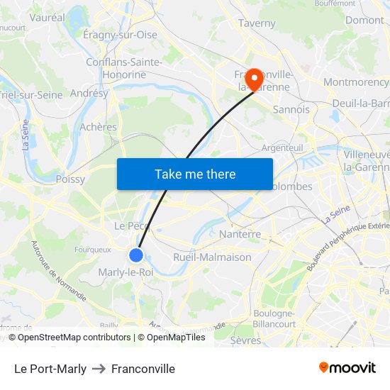 Le Port-Marly to Franconville map