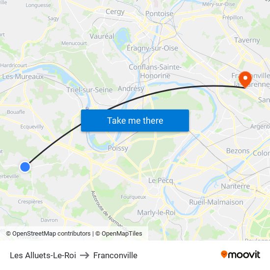 Les Alluets-Le-Roi to Franconville map