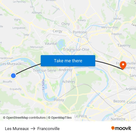Les Mureaux to Franconville map