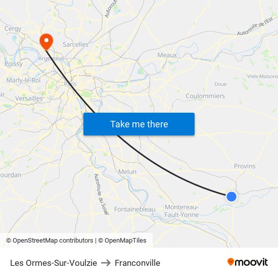 Les Ormes-Sur-Voulzie to Franconville map