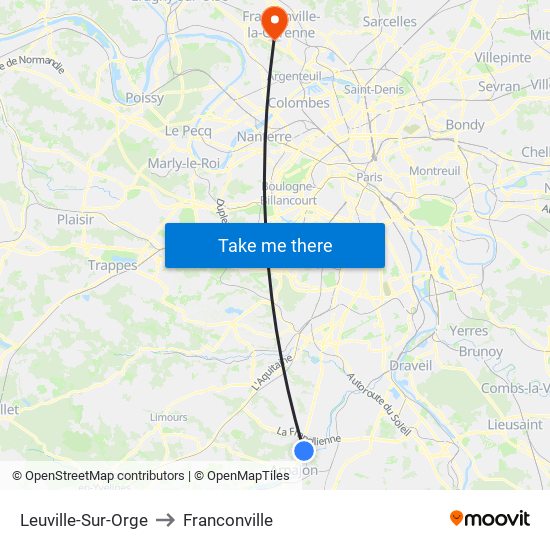 Leuville-Sur-Orge to Franconville map
