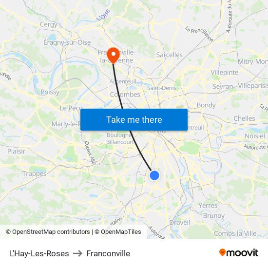 L'Hay-Les-Roses to Franconville map