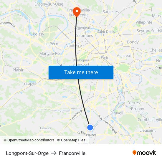 Longpont-Sur-Orge to Franconville map
