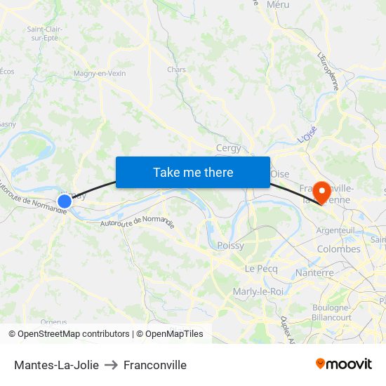 Mantes-La-Jolie to Franconville map