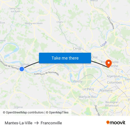 Mantes-La-Ville to Franconville map