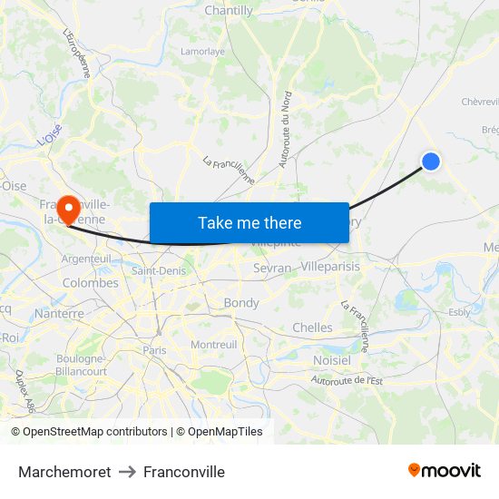 Marchemoret to Franconville map