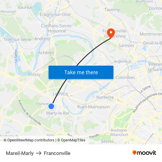 Mareil-Marly to Franconville map