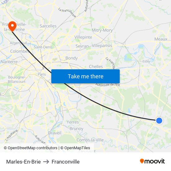 Marles-En-Brie to Franconville map