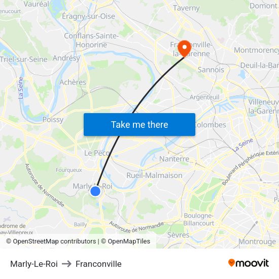 Marly-Le-Roi to Franconville map