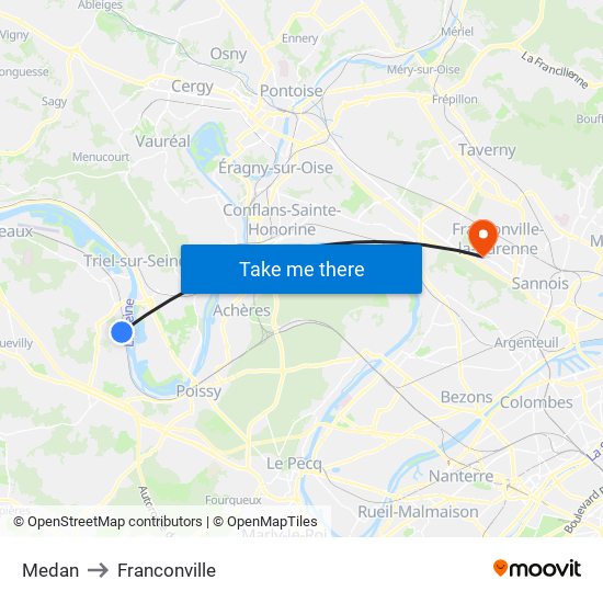 Medan to Franconville map