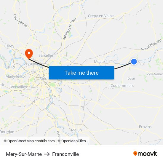Mery-Sur-Marne to Franconville map