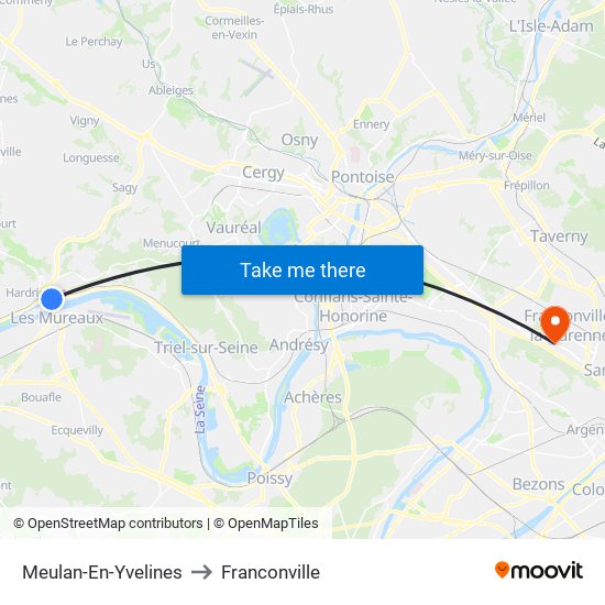 Meulan-En-Yvelines to Franconville map