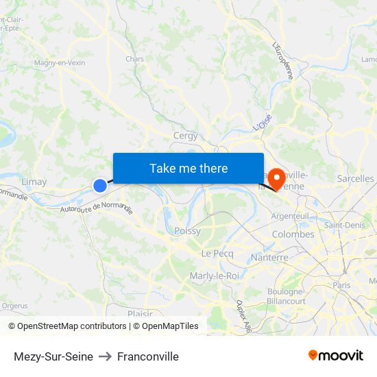 Mezy-Sur-Seine to Franconville map