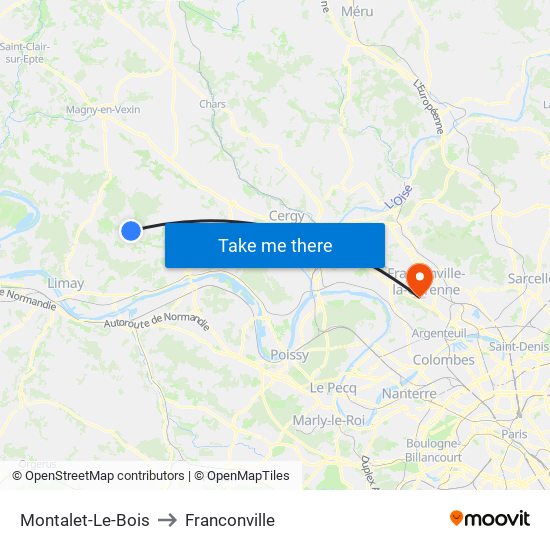 Montalet-Le-Bois to Franconville map