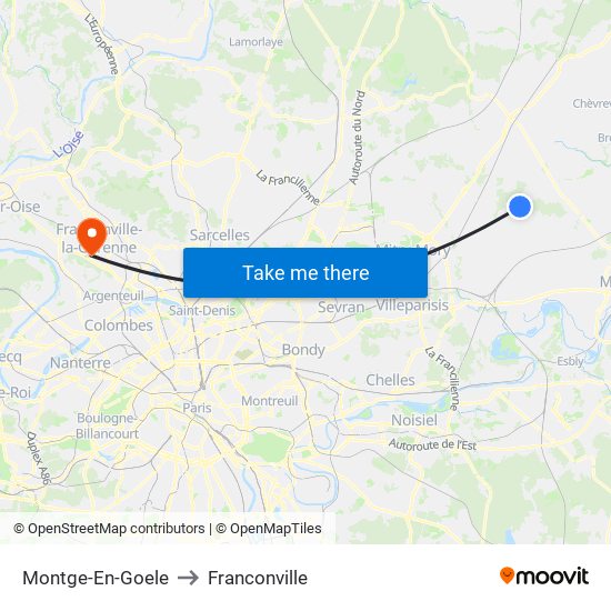 Montge-En-Goele to Franconville map