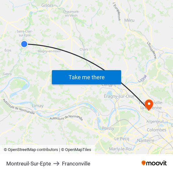 Montreuil-Sur-Epte to Franconville map