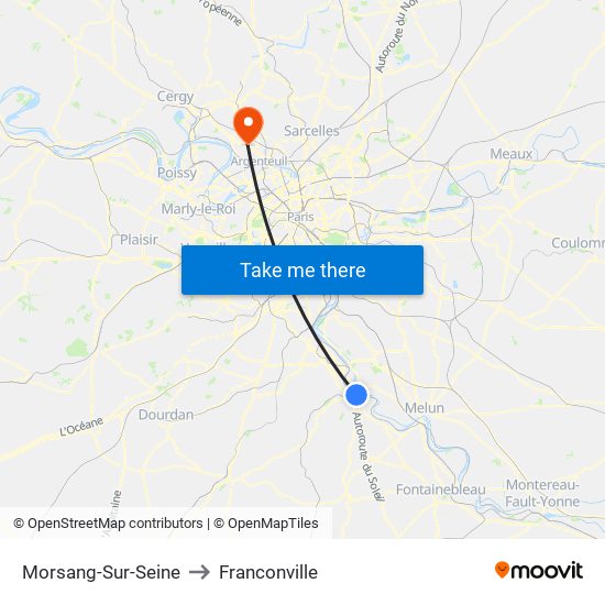 Morsang-Sur-Seine to Franconville map