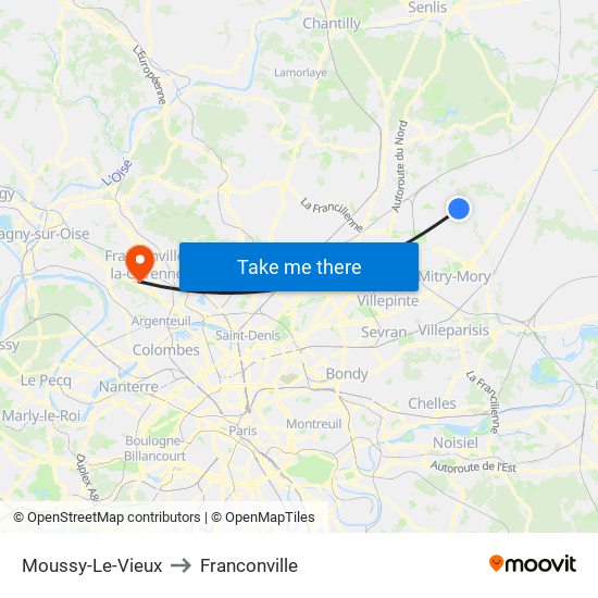 Moussy-Le-Vieux to Franconville map