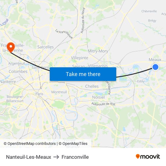 Nanteuil-Les-Meaux to Franconville map
