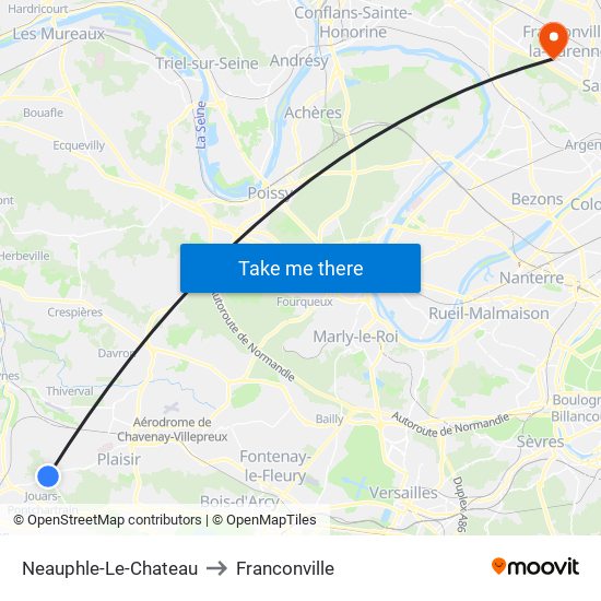 Neauphle-Le-Chateau to Franconville map