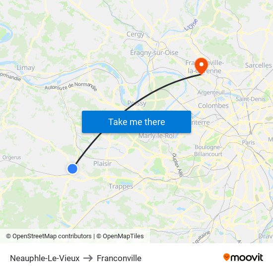 Neauphle-Le-Vieux to Franconville map