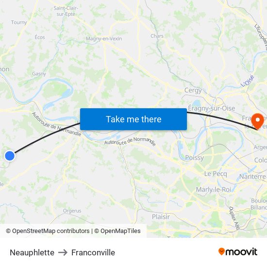 Neauphlette to Franconville map