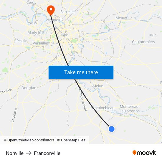 Nonville to Franconville map