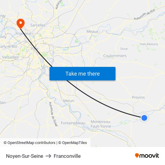 Noyen-Sur-Seine to Franconville map