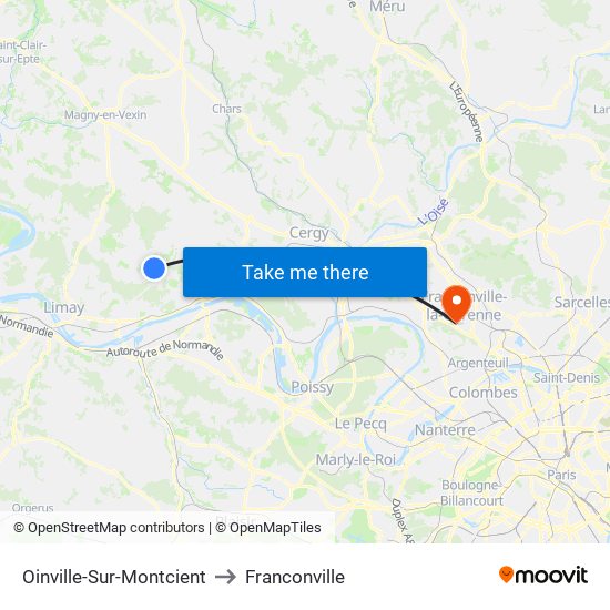 Oinville-Sur-Montcient to Franconville map