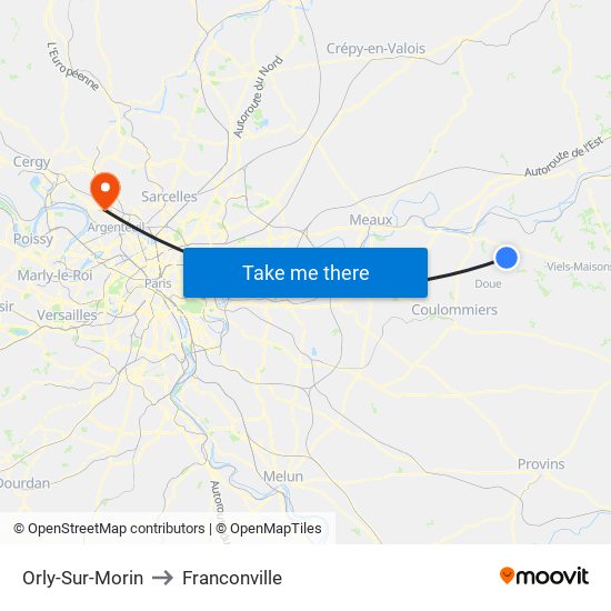 Orly-Sur-Morin to Franconville map